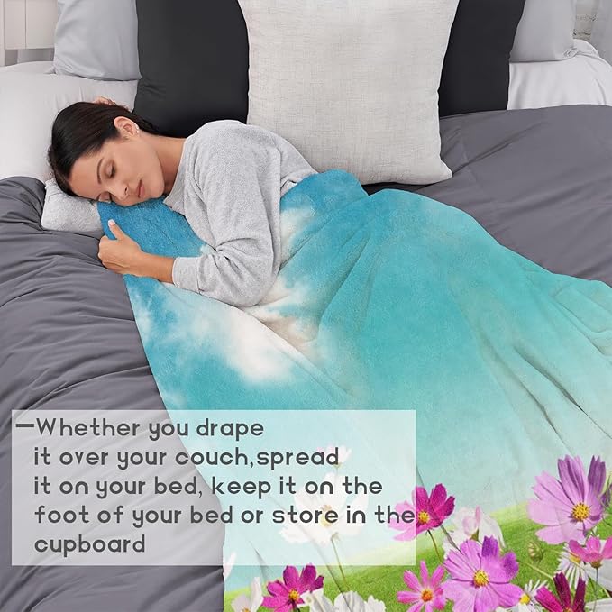 Mother's Day Fleece Blanket - 40x50in Mom from Daughter Son Birthday Heartfelt Message Sunflower Throw Blankets,Soft Cozy Lightweight, Ideal for Living Room Home Decor and Women Gifts