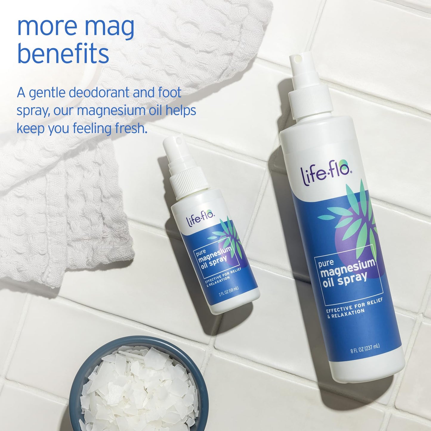 Life-Flo Pure Magnesium Oil | 100% Pure Magnesium Chloride Spray from Ancient Zechstein Seabed | for Relaxing & Rejuvenating Muscles & Joints | 8oz