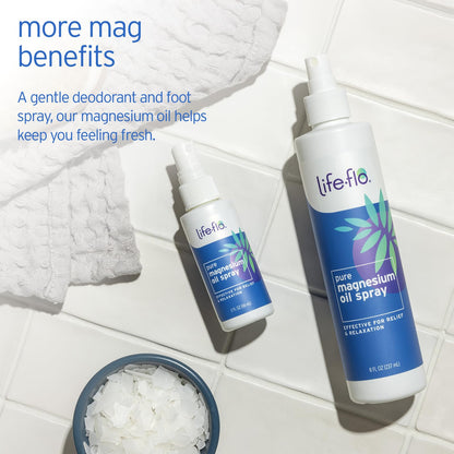 Life-Flo Pure Magnesium Oil | 100% Pure Magnesium Chloride Spray from Ancient Zechstein Seabed | for Relaxing & Rejuvenating Muscles & Joints | 8oz