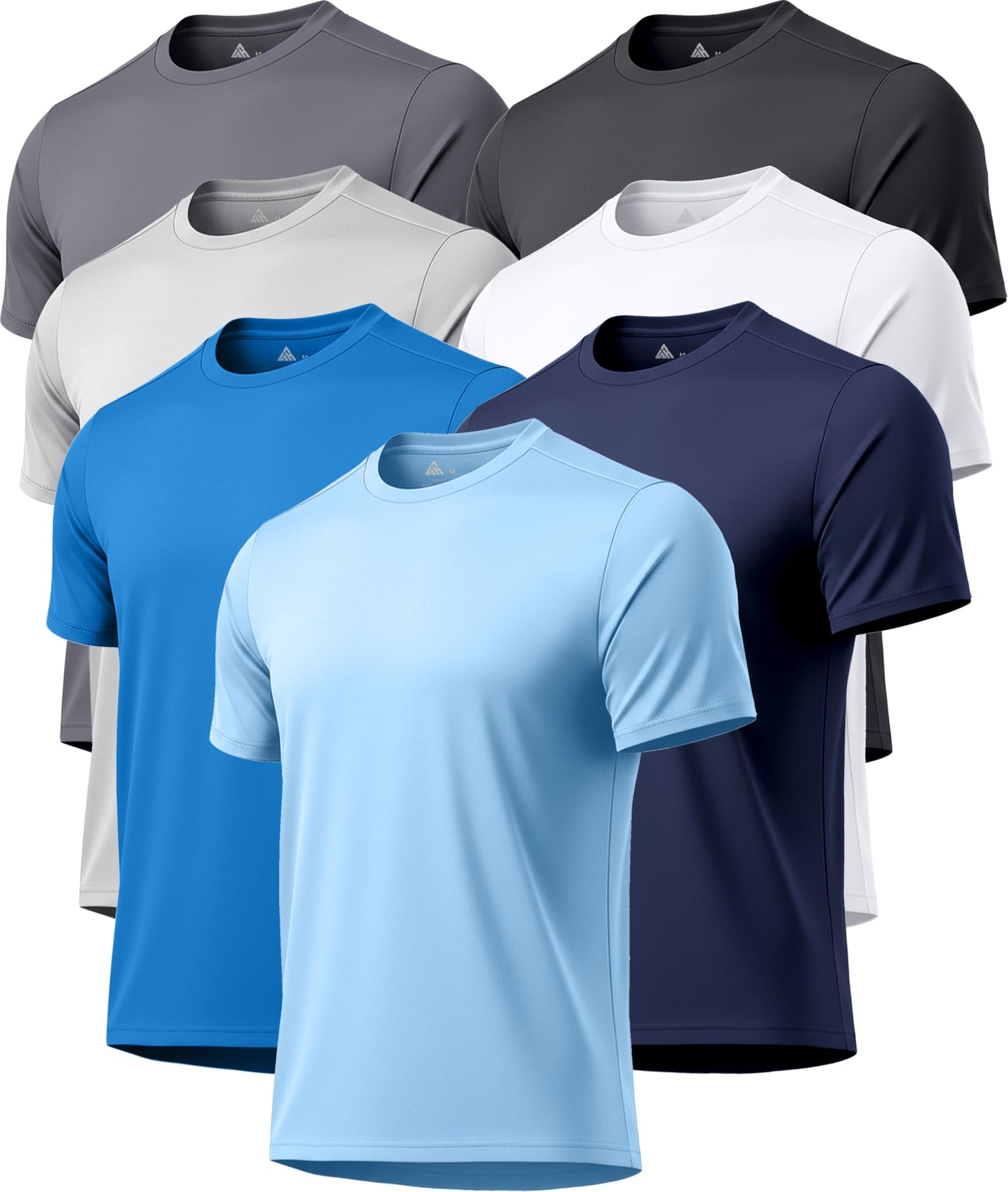T Shirts for Man Swim Shirt UV UPF 50+ Sun Protection Short Sleeve Workout T-Shirts Moisture Wicking Swim Running Athletic Rash Guard Tee Shirt 7 Pack