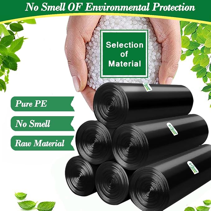 2.6 Gallon 120 pcs Small Black Trash Bags, Strong 2.5 Gallon 2.6 Gallon Garbage