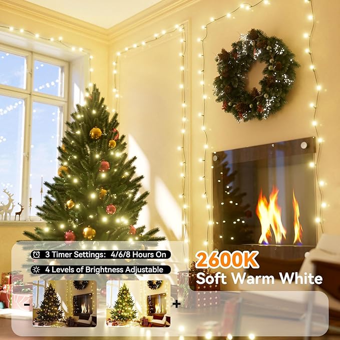 LitHome 164FT 500 LED Color Changing Christmas String Lights Outdoor, 35 Colors RGB Christmas Lights with Remote, Dimmable Led String Light Plug in, Xmas Tree Light Indoor for Holiday Party Decor