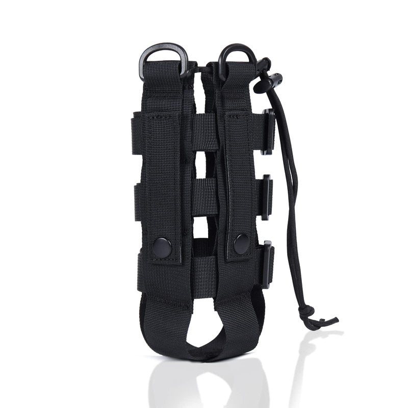 ZXXSFM Molle Water Bottle Holder for Backpack,Drawstring Adjustable Straps Molle Pouches for 20 32 36 48 Oz Water Bottle(Black)