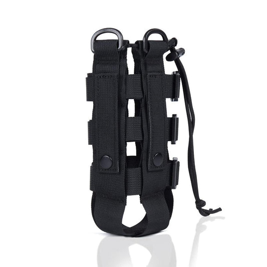 ZXXSFM Molle Water Bottle Holder for Backpack,Drawstring Adjustable Straps Molle Pouches for 20 32 36 48 Oz Water Bottle(Black)