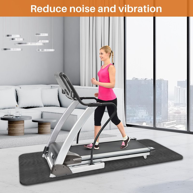 Treadmill Walking Pad Mat for Carpet Floors,Folding Treadmill Mat for Hardwood Floors,for Under Exercise Bike, Exercise Equipment Mat,Reduce Noise Shock Absorption (84" X 32")