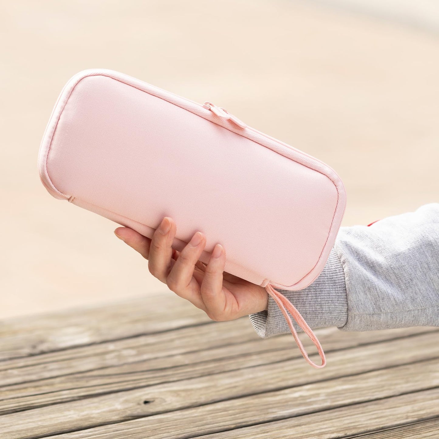 ANGOOBABY Pencil Case Wide Opening Durable Pen Pouch Lightweight Portable Pencil Bag with Handle for School Teen Girl Boy Men Women Adults Pink