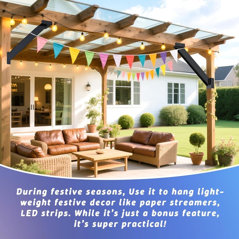 45 Degree Angle Brackets Kit - 4 Pcs for 6''x6'' Lumber | Ideal for Pergolas & Gazebos