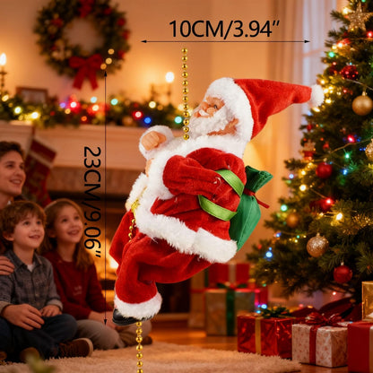 Santa Claus Musical Climbing Rope, 2026 New Electric Climbing Santa on Rope, Hanging Climbing Santa on Rope with Funny Musical, for Christmas Tree Fireplace Home Décor (1PCS)