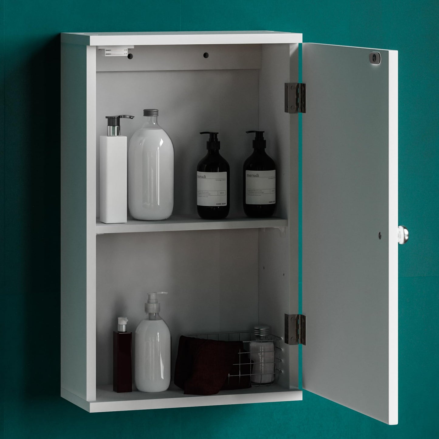 Bath Vida Priano Bathroom Cabinet Single Wall Mounted Storage Cupboard Shelf, White
