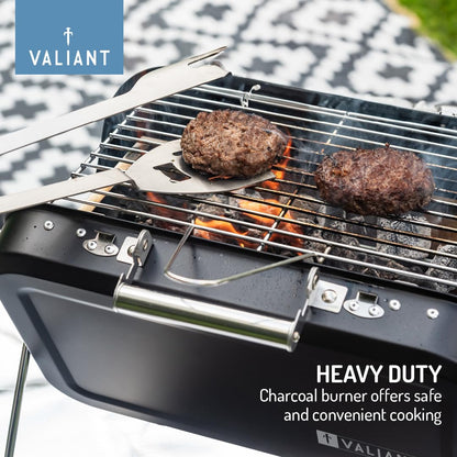 Valiant Portable Folding Picnic and Camping BBQ - Black