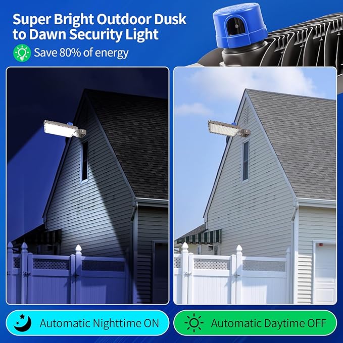 350W LED Parking Lot Lights - Dusk to Dawn 52500LM Super Bright Adjustable Trunnion Yoke Wall Mount IP65 Waterproof Heavy Duty Commercial for Large Area Shoebox Flood Security Lighting