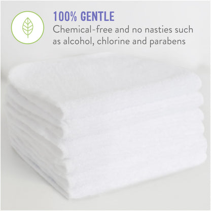 Bambino Mio, Reusable Baby Wipes - Everyday - Eco-Friendly, Chemical-Free, Double-Sided Washable Wipes, Pack of 10, Cloud