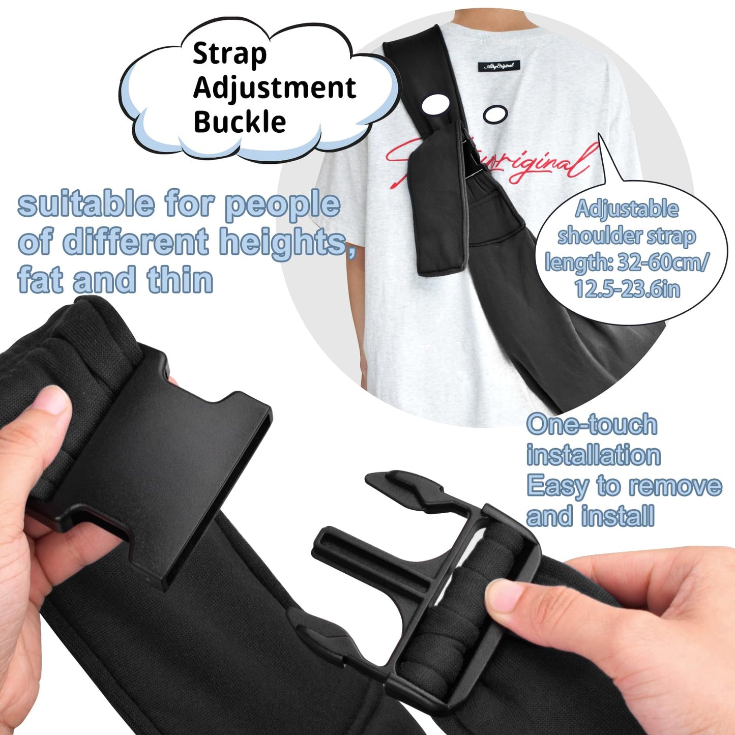 CUBY Dog and Cat Sling Carrier - Small Dog Carrier Sling with Adjust Strap & Zip Pocket, Hands Free Soft Dog Slings for Small Dogs Cats Puppy Pets Outdoor Travel Safety Purse Bag (Black)