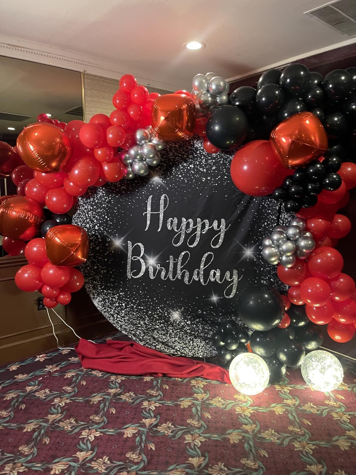 12Pcs Red Round Foil Balloons, 22" 15" 10" 4D Ball Balloons, Metallic Red Foil Balloon for Wedding Birthday Graduation Christmas New Year Party Decoration Supplies Backdrops