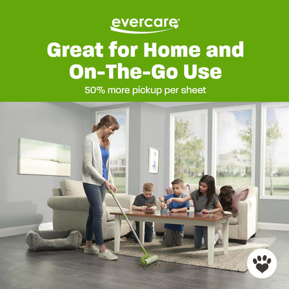 Evercare 10” Mega All-Purpose Pet Hair Lint Roller Refills, 3 Pack, 50 Sheets Each – Sticky Roller for Pet Hair, Cat & Dog Hair Remover, Lint Remover, Pet Hair Remover for Furniture, Clothing & Cars