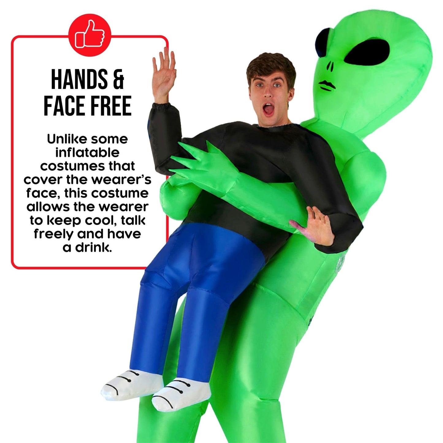 Morph Alien Costume, Inflatable Blow Up Alien Costumes Adult, Halloween Costumes for Adults, Halloween Costume for Men