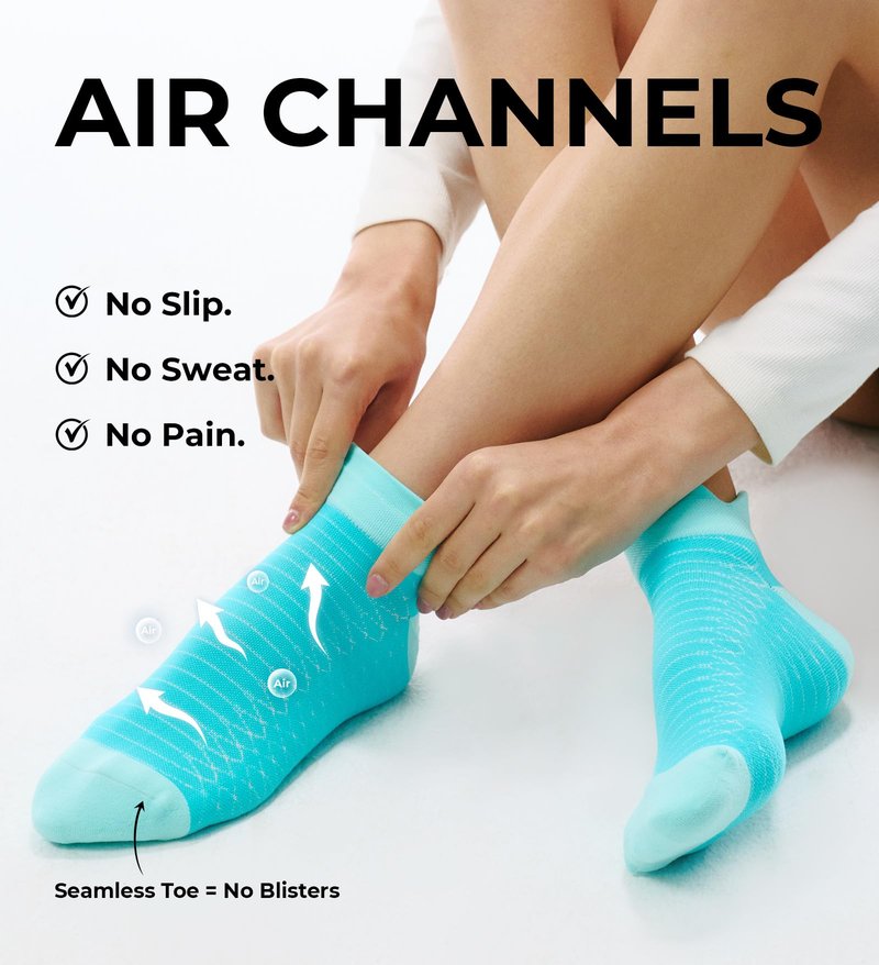 FITRELL Ankle Compression Socks for Women & Men - Cushioned Arch Support Running Socks, Plantar Fasciitis Relief, Vibrant Mixed, 6 Pairs, S/M