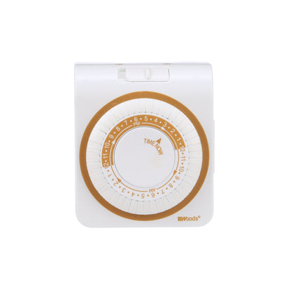 Woods 50001WD Indoor 24-Hour Heavy Duty Plug-In Mechanical Timer; 1 Grounded Outlet