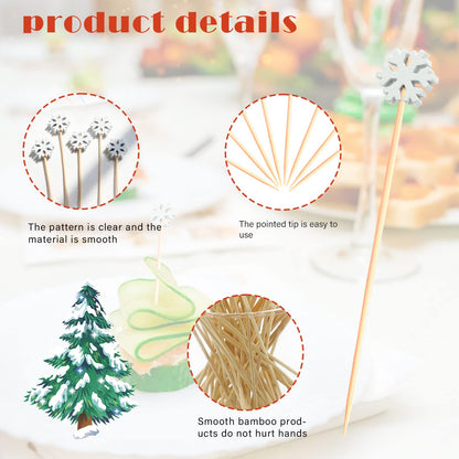 100pcs Red Heart Cocktail Picks 4.7" Long Fruit Sticks Food Toothpicks Sandwich Appetizer Charcuterie Skewers, Handmade of Bamboo Wood, for Birthday, Wedding, Valentines Day Decoration Party Supplies