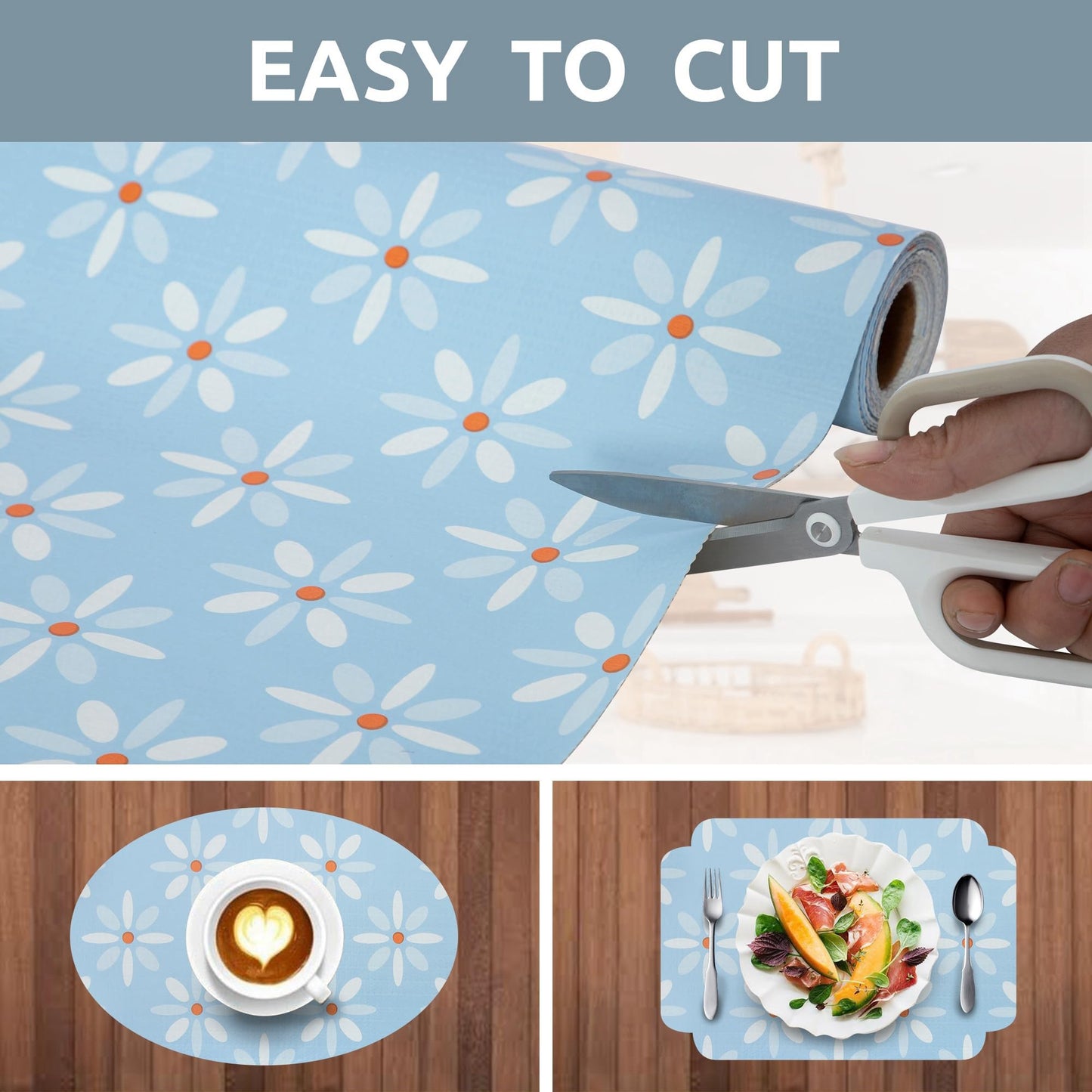 18" W x 96" L Floral Drawer and Shelf Liner for Cabinets, Non-Adhesive Strong Grip Non-Slip Flower Shelf Cabinet Kitchen Shelf Liners for Kitchen Cabinets