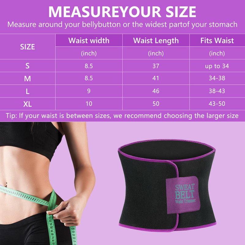 MORECOO Waist Trainer for Women/Men, Sculpt Touch Sweat Band for Stomach, Waist Trimmer for Women Workouts &Speed Belly Sweat Purple