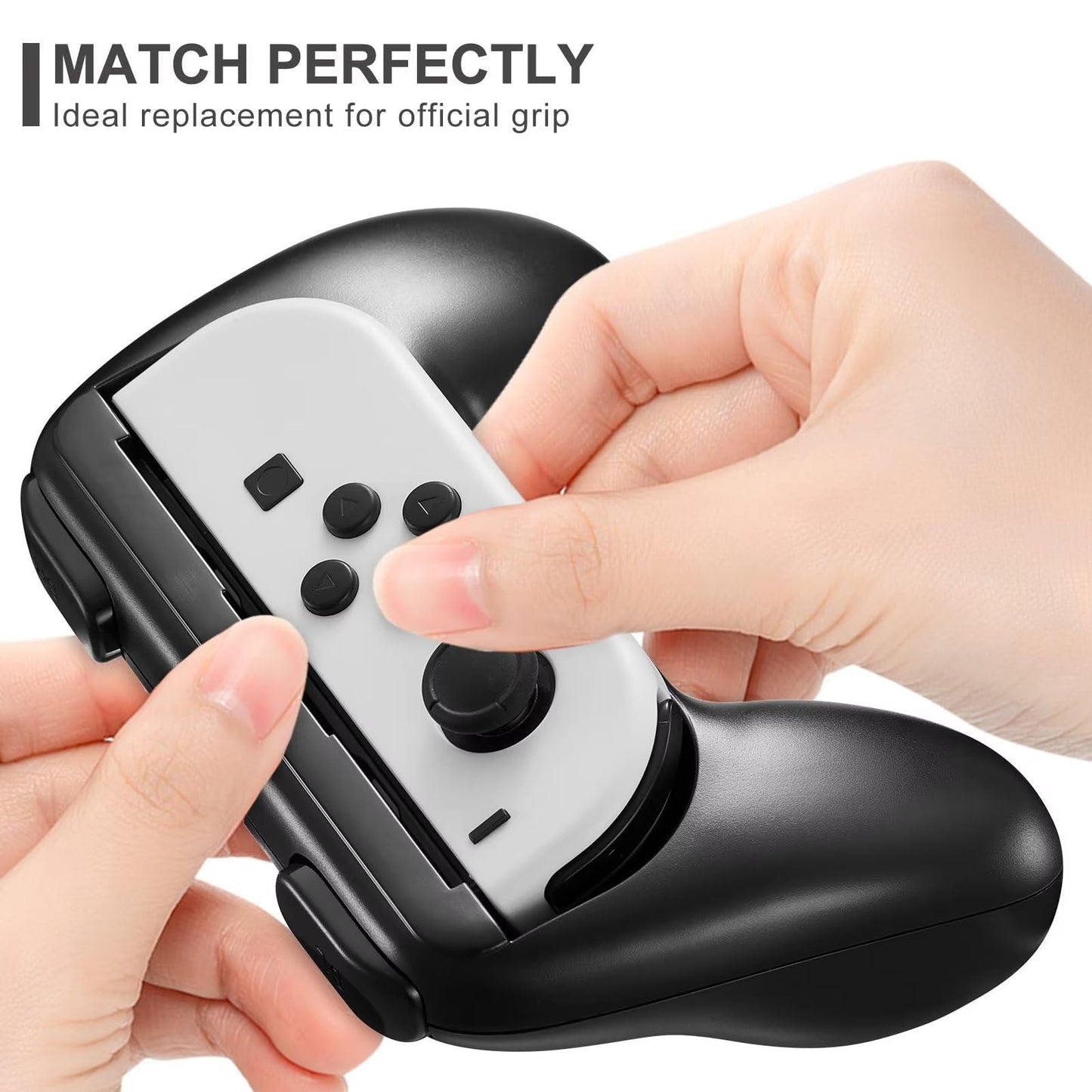 Gepicest Switch Accessories Grip Holder for Joycon Controller Compatible with Switch Handheld Remote, Kit Set Grips Holder for Dual Joycon Remote Controller Black 4 Packs