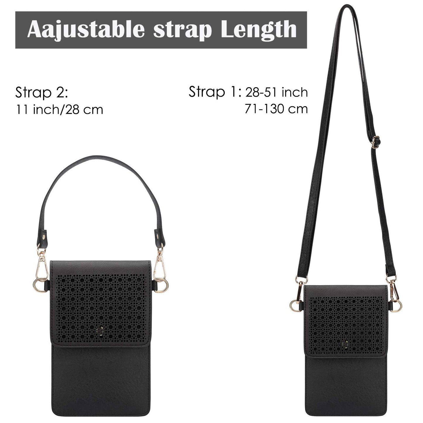 AnsTOP Small Crossbody Bag for Women - Phone Purse Crossbody Cell Phone Purse for Women with 2 Strap