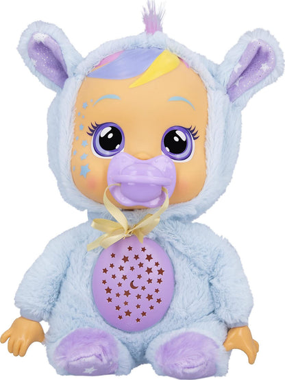 CRY BABIES Goodnight Starry Sky Jenna / Sleepy Time Baby Doll with LED Lights tears, Lullabies and Star Projector Night Light - Bedtime doll for Kids 18M+ age
