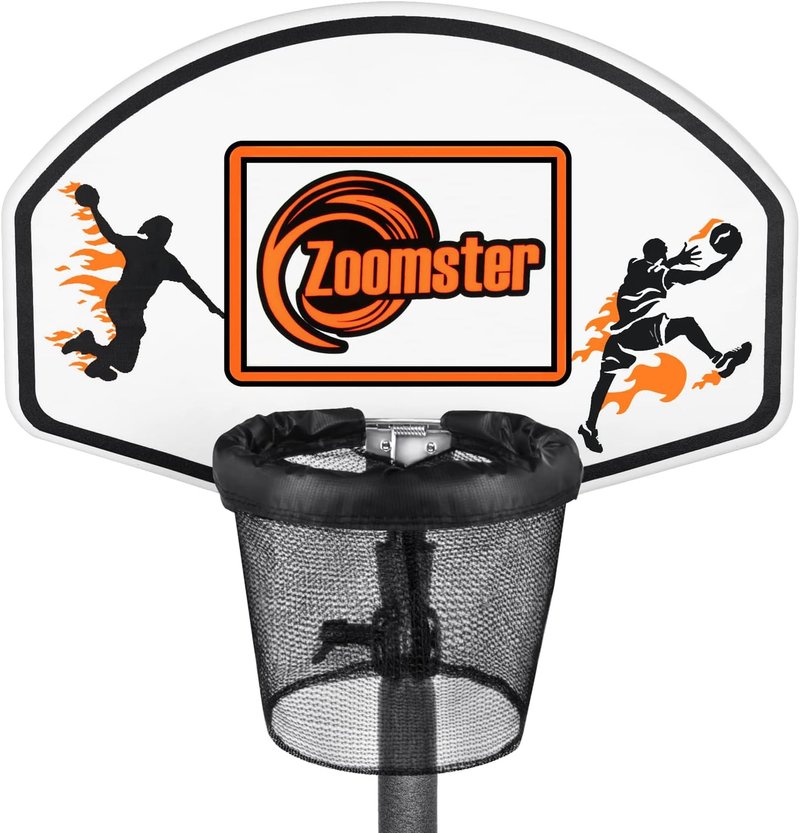 Trampoline Basketball Hoop - Easy Install Mini Basketball Set for Straight & Curved Poles | Perfect for Outdoor Fun