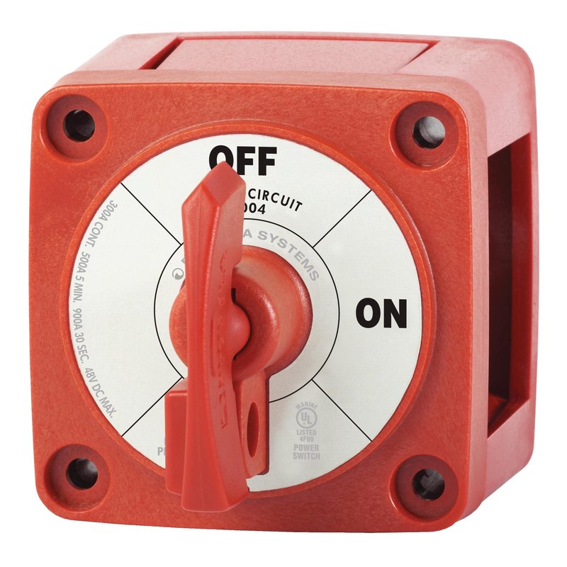 Blue Sea Systems On/Off Battery Isolator Switch With Locking Key, Red, 6004 m‑Series