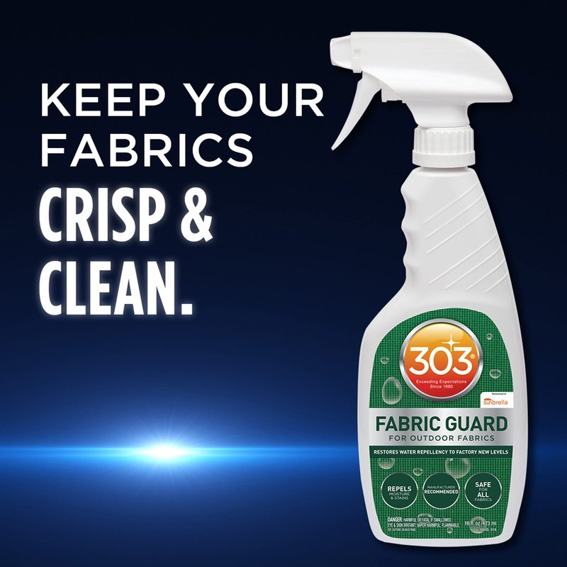 303 Products Fabric Guard, Water Repellent Spray for Outdoor Fabrics – Protects Upholstery, Cushions & Canvas, Stain Protection, Sunbrella Recommended, 16 oz