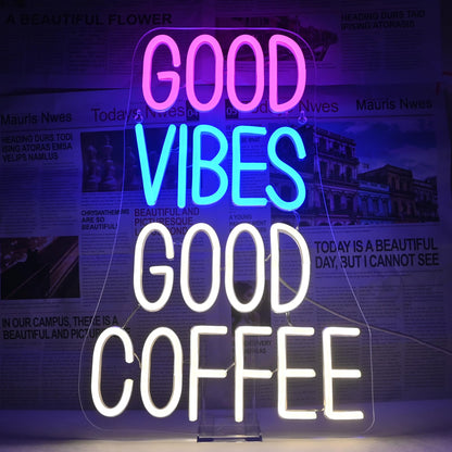 Horseneon Good Food Good Mood Neon LED Sign, Food Neon Signs for Wall Decor, Good Food Good Mood Neon Light with USB Powered for Snack Shop, Restaurant, Fast Food