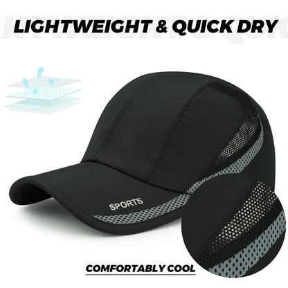 CLAPE Running Performance Hat Outdoor Sports UV Protection Baseball Cap Ultra Thin Lightweight Waterproof Quick Dry Portable Mesh Hat Dark Blue