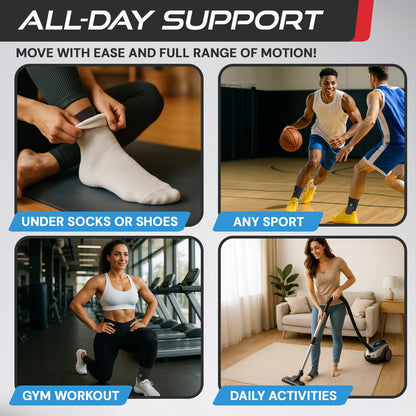 Sleeve Stars Ankle Brace for Women & Men, Ankle Wrap for Sprain, Compression Sleeve for Plantar Fasciitis Relief, Easy Customizable Support: w/Removable Strap (Single/Black)
