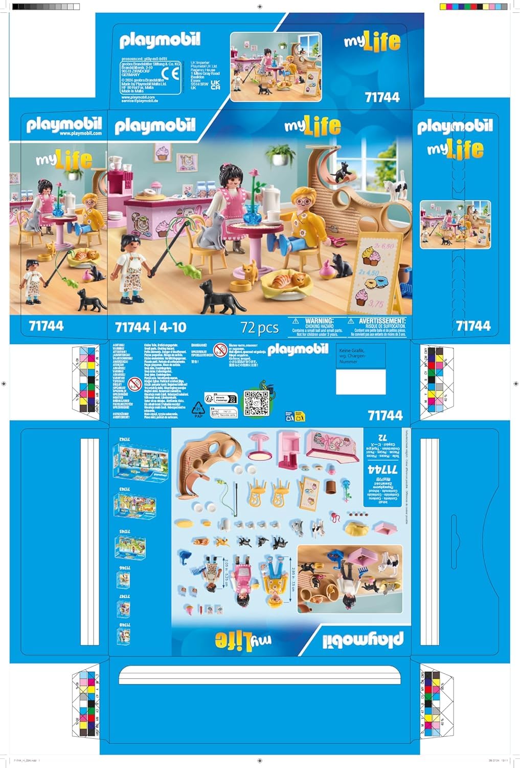 Playmobil | My Life | Cat Café | Cat Toy for Kids | Animal Figures Set | Toy for Children Aged 4 and Over | 71744