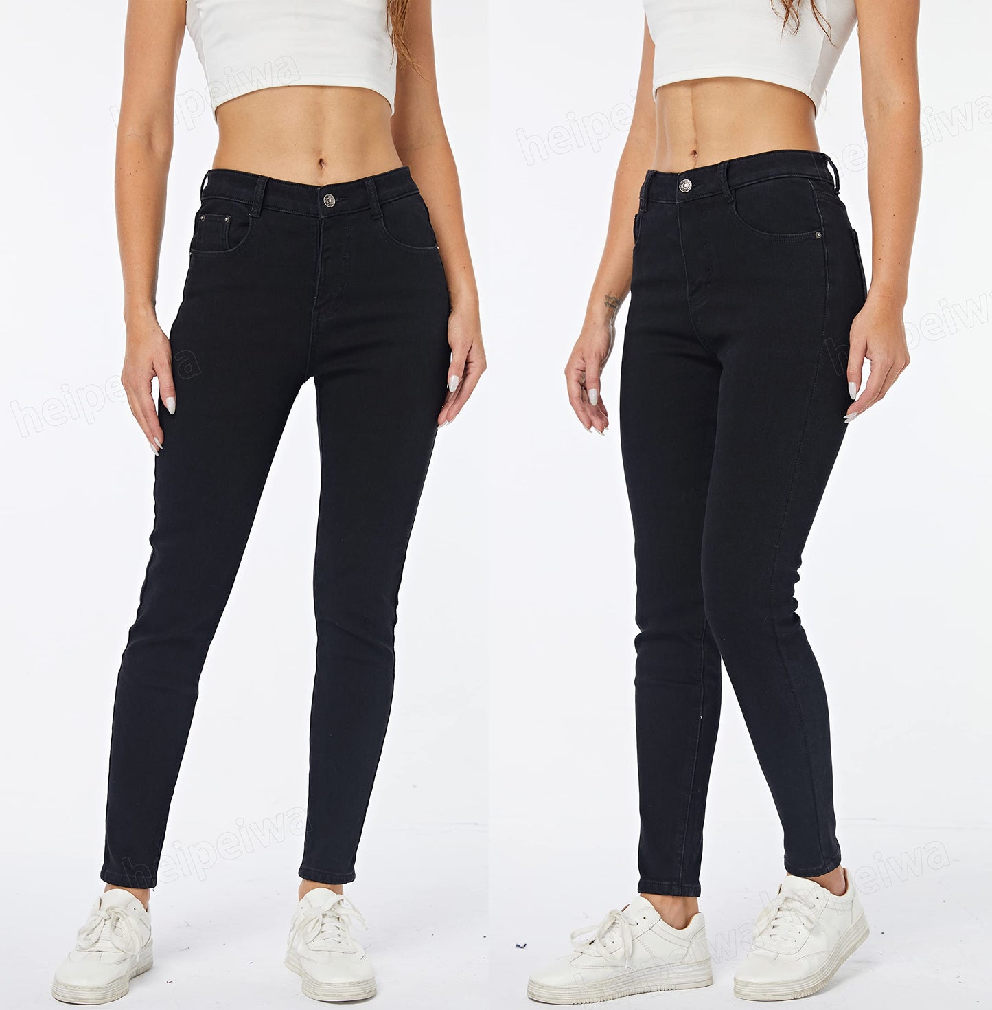 heipeiwa Womens Winter Jeans Thick Skinny Pants Fleece Lined Slim Stretch Warm Jeggings