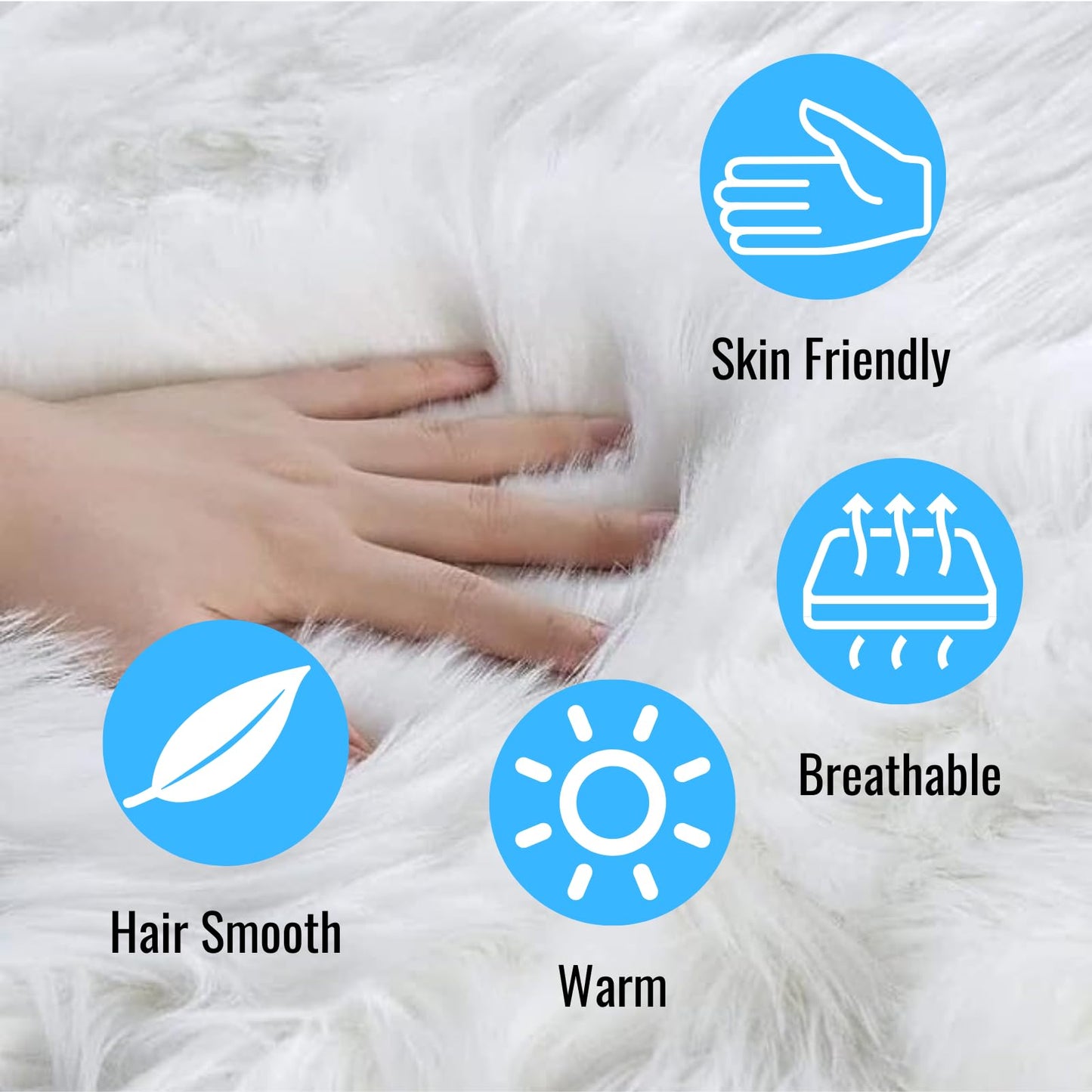 NINGDAN 14x10 inches 1pcs Rectangle Faux Fur Plush Cushion, Area Rugs Fluffy Carpet Mini Small Size Fit,for Tabletop Photography,Home Decor,Product Display,Locker Accessories (Rectangle Black)