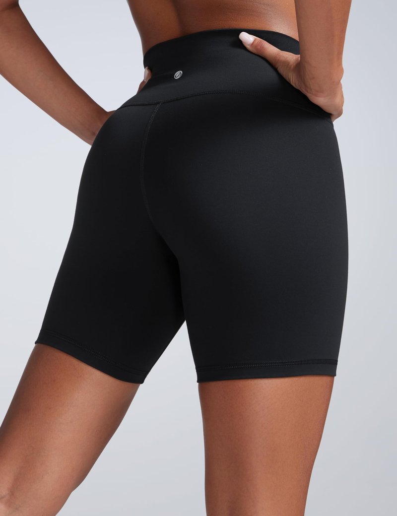 CRZ YOGA Butterbreeze Athletic Biker Shorts 6'' - High Waisted Workout Gym Volleyball Running Yoga Tummy Control Womens Black X-Large