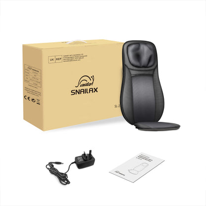 Snailax Shiatsu Neck Back Massager with Heat, Massage Chair Pad with Compression, Height-Adjustable Neck Massage Rollers Chair Seat Massager, Gifts for Men, Women