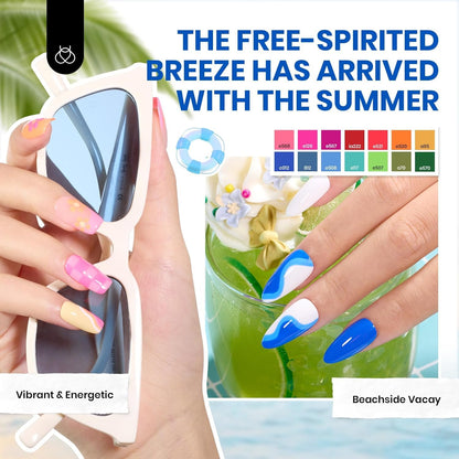 Beetles Gel Nail Polish Kit with U V Light -54 Pcs Gel Nail Kit Four Seasons Glow 32 Colors Set with Base Matte & Glossy Top Coat Soak Off Home DIY Manicure Nails Beginners Gifts for Women Teen Girls