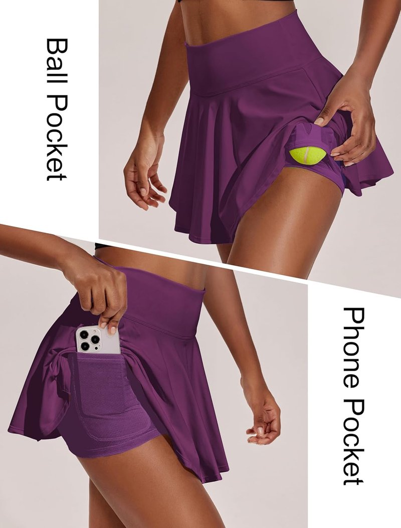 Womens Tennis Skirt - Pleated High Waisted Athletic Skort with Pockets | Ideal for Golf & Pickleball