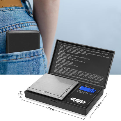 Fuzion Digital Pocket Gram Scale 1000g/0.1g, Small Digital Scales Grams Ounces Grains, Herb Scale, Jewelry Scale, Portable Travel Food Scale