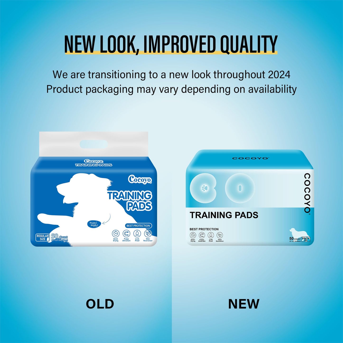 COCOYO Best Value 22"x22" Dog Training Pads 50 Count | Dog Pee Pads | Super Absorbent Puppy Pads,White