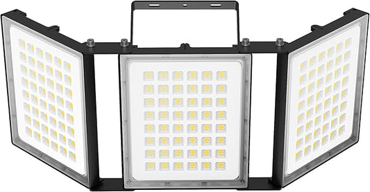 480W LED Outdoor Flood Light, 48000LM Super Bright Stadium Light, 6000K Daylight White, IP66 Waterproof 3 Heads Adjustable Outdoor Floodlights for Patios, Street, Parking Lots