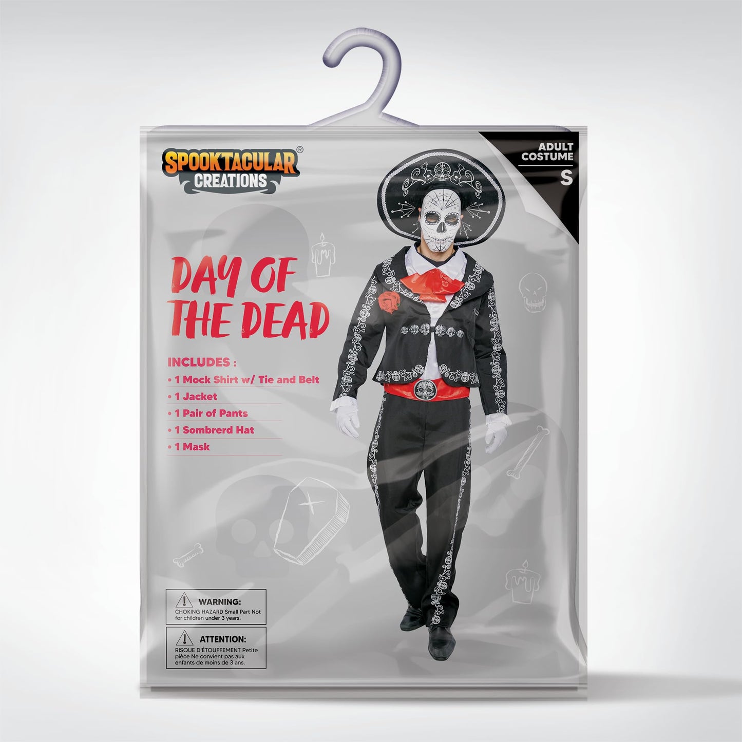 Spooktacular Creations Halloween Mens Day of The Dead Costume, Mariachis Skeleton Costume for Halloween Parties, Cosplay Party (XX-Large)