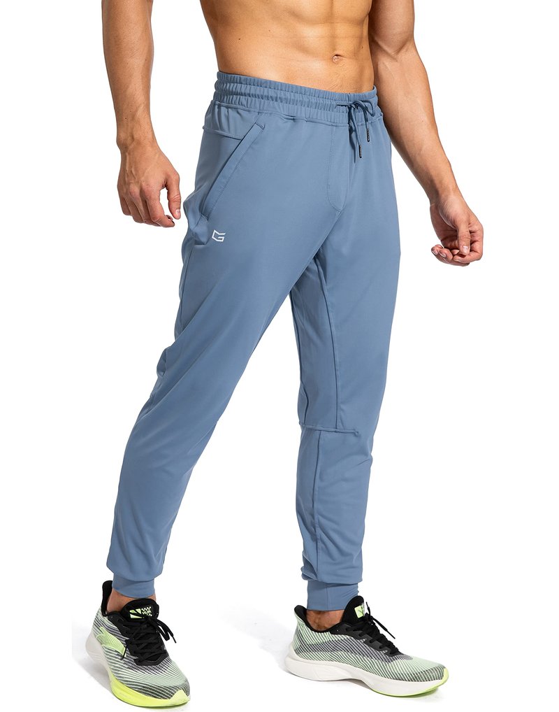 G Gradual Men's Sweatpants with Zipper Pockets Athletic Pants Traning Track Pants Joggers for Men Soccer, Running, Workout(Slate Blue,S)