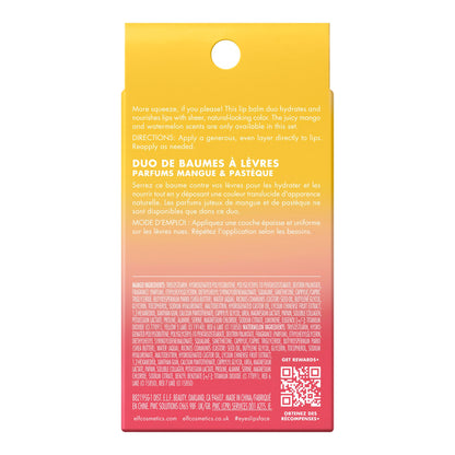 e.l.f. Squeeze Me More Lip Balm Duo, Moisturizing Balm For A Sheer Tint Of Color, Made With Hyaluronic Acid, Vegan & Cruelty-Free, Cherry & Bubblegum