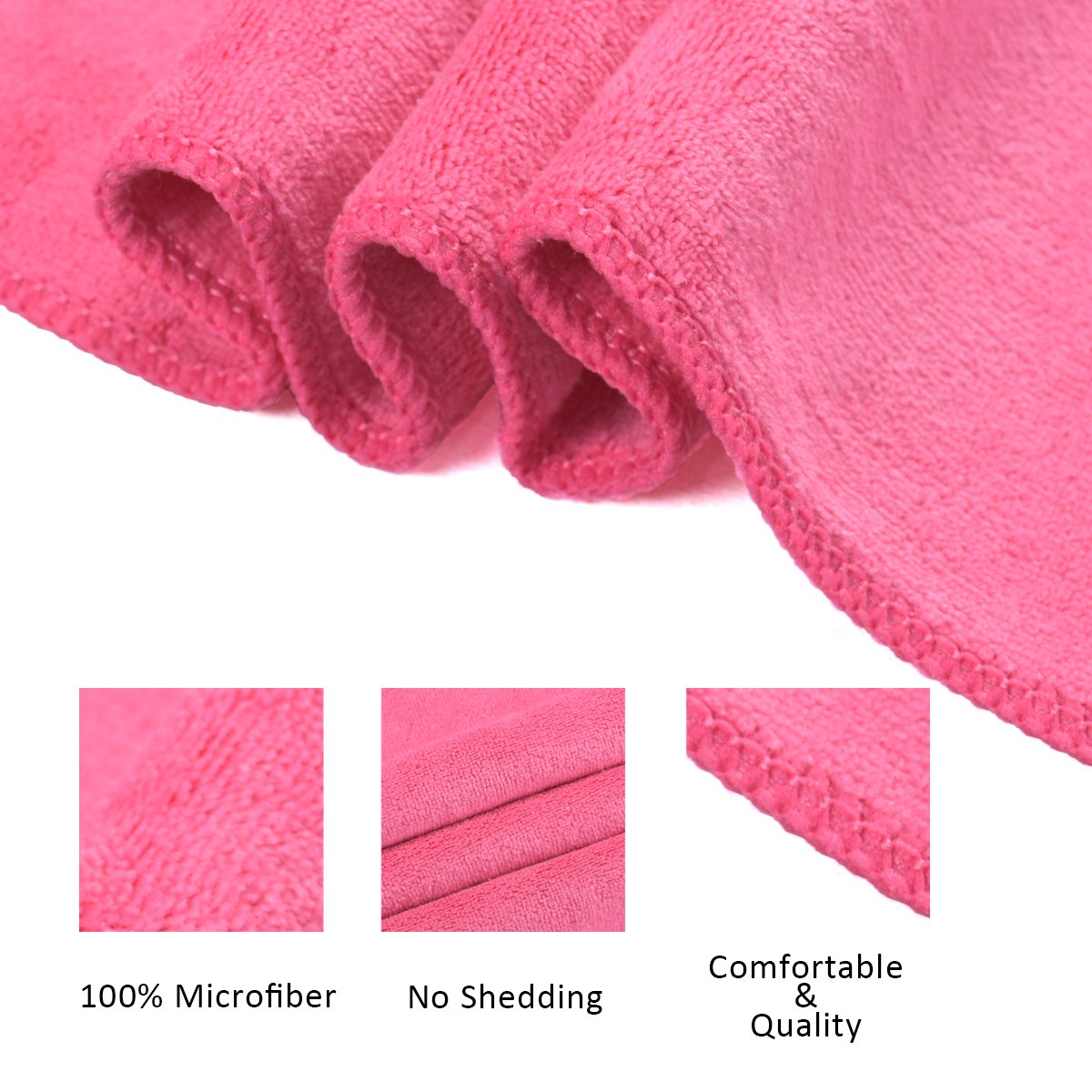 JML Microfiber Towels, Bath Towel Sets (6 Pack, 27" x 55") - Extra Absorbent, Fast Drying, Multipurpose for Bath, Swimming, Fitness, Sports, Yoga, Dark Blue/Green/Pink