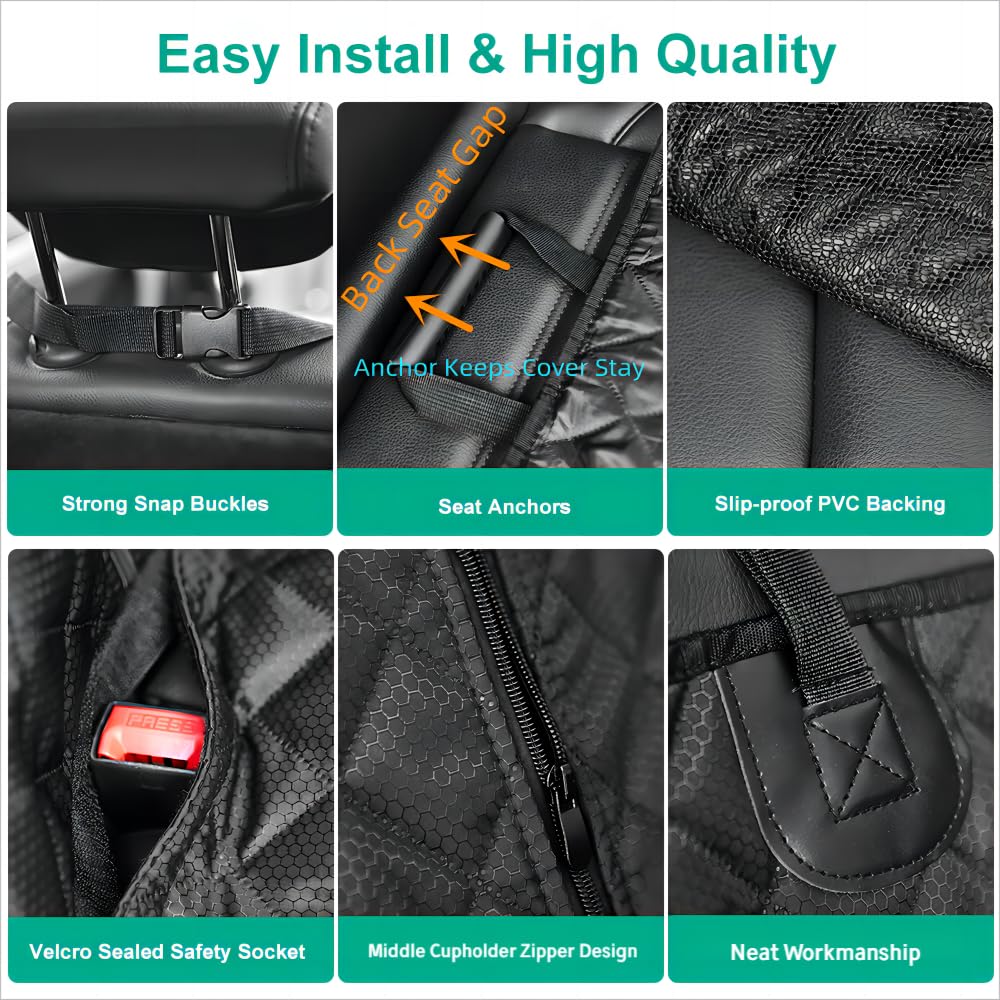 ANOSOSPECIAL Dog Car Back Seat Cover for Kids,Non Stick Fur Rear Seat Protector for Pet,Nonslip Waterproof Universal Fit Interior Backseat Covers for Auto Van SUV