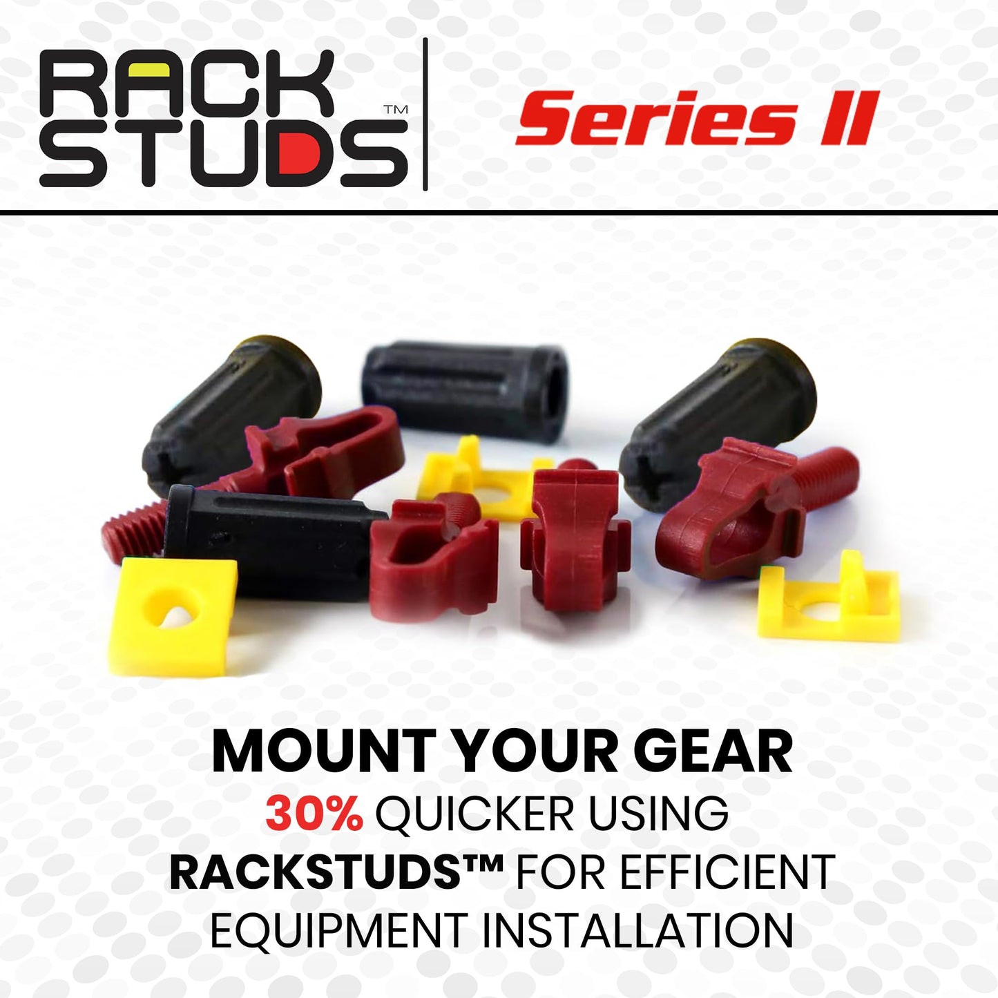 Rackstuds R20 Series II Rack Mount Screws - Server Rack Screws and Cage Nuts Replacement for Server Rack Rails 19" Square Punched Vertical Rail, Without Using Cage Nut tool - Red 2.22mm/0.086 20 Pack